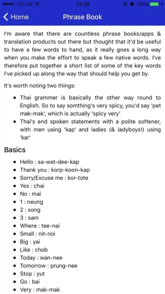 Zrzuty ekranu Thai Guide
