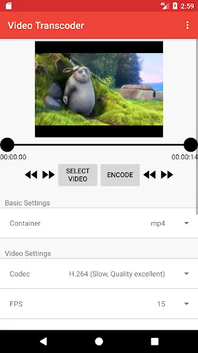 Ảnh chụp màn hình của Video Transcoder