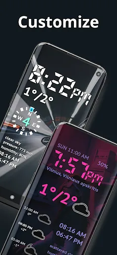 Ảnh chụp màn hình của Weather Night Dock with clock