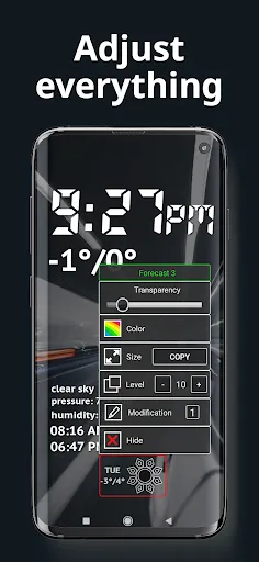 Ảnh chụp màn hình của Weather Night Dock with clock