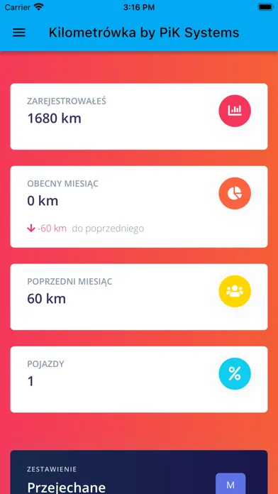 Captures d'écran de KiloMetro.PL - kilometrówka