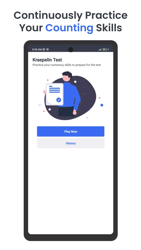 Zrzuty ekranu Kraepelin Test