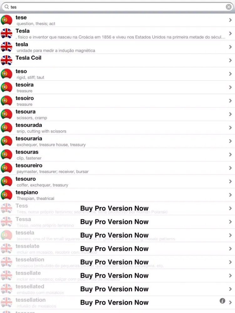 Offline Portuguese English Dictionary Translator for Tourists, Language Learners and Students iPad  Ekran Görüntüleri