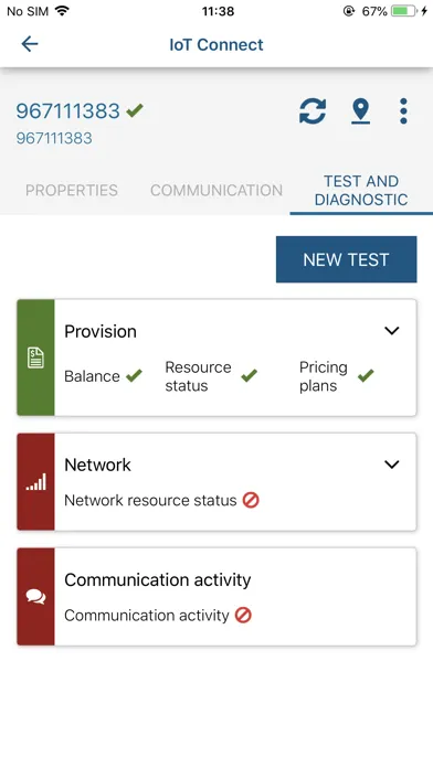 Ảnh chụp màn hình của IoT Connect app