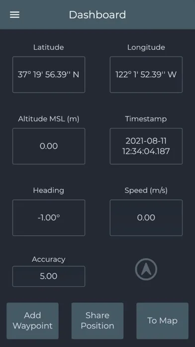 Tangkapan layar GPS Waypoints Lite