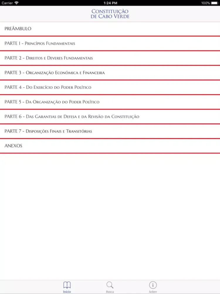 Zrzuty ekranu Constituição de Cabo Verde iPad 