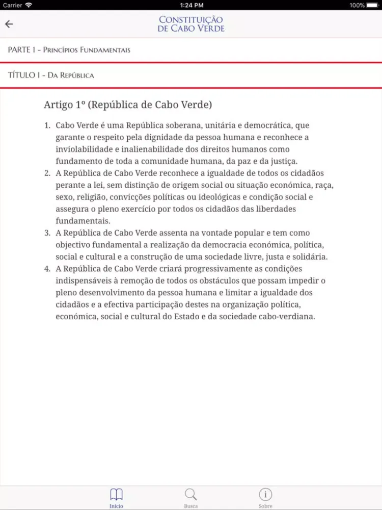 Zrzuty ekranu Constituição de Cabo Verde iPad 