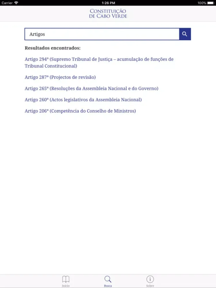 Zrzuty ekranu Constituição de Cabo Verde iPad 