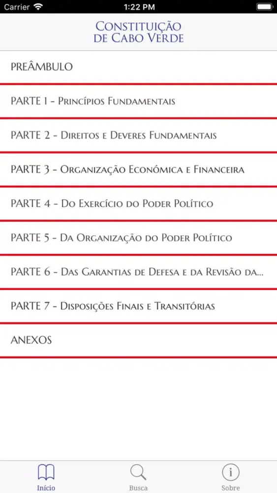 Zrzuty ekranu Constituição de Cabo Verde