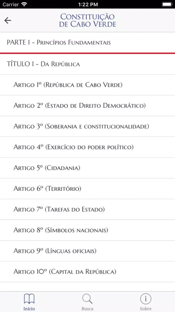 Zrzuty ekranu Constituição de Cabo Verde