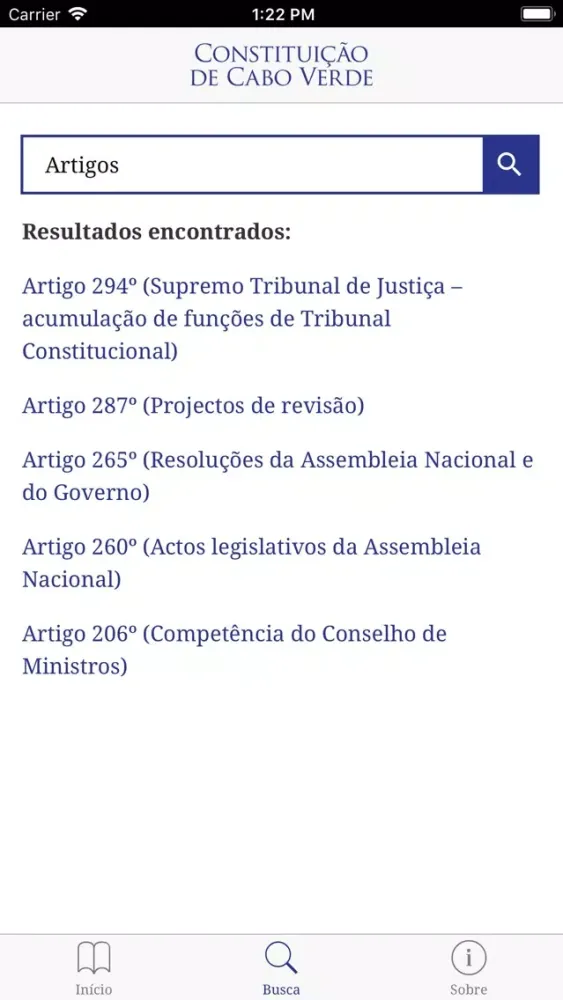 Zrzuty ekranu Constituição de Cabo Verde