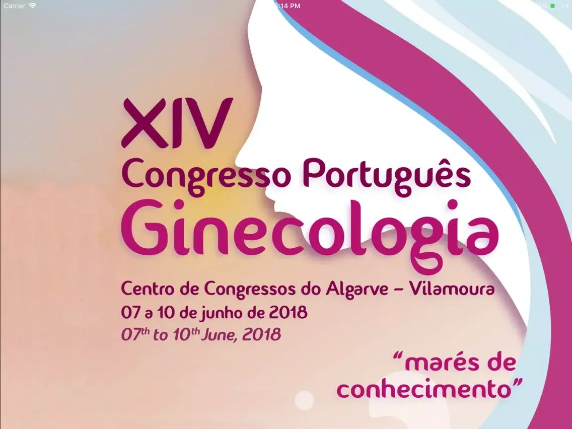 Tangkapan skrin XIV Congresso Pt Ginecologia iPad 