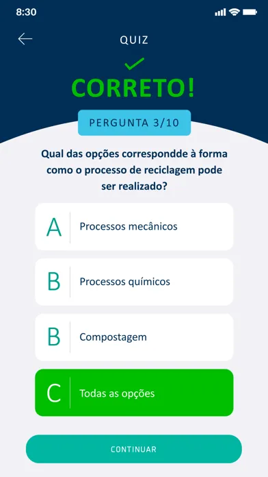 Capturas de tela do ERSAR