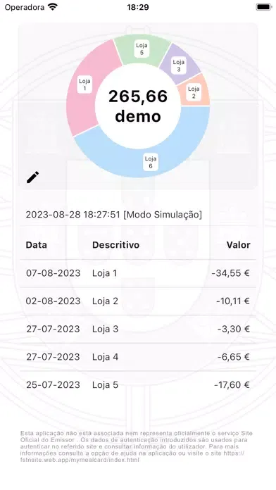 Captures d'écran de Meus Cartões Refeição