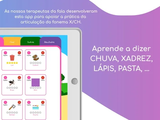 Happies - Aprende o som X/CH iPad 应用截图