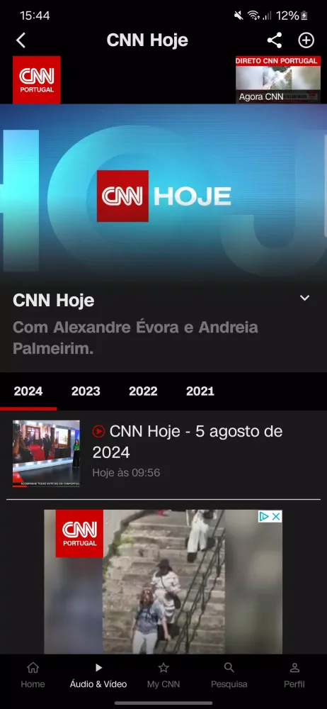 Ảnh chụp màn hình của CNN Portugal