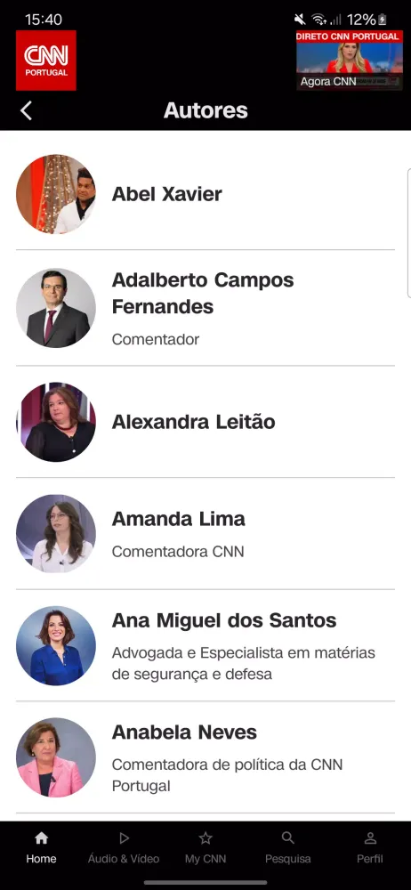 Ảnh chụp màn hình của CNN Portugal