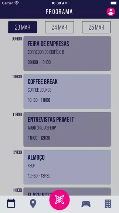 Capturas de tela do FEUP Engineering Days