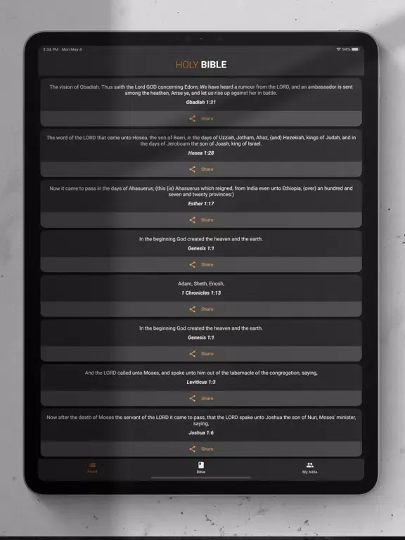 Screenshot di Holy Bible KJV & BBE iPad 