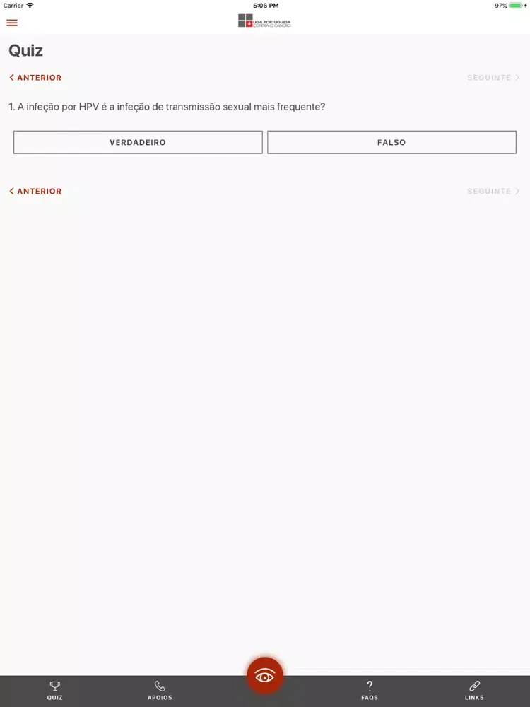 ภาพหน้าจอของ HPV e Cancro do Colo do Útero iPad 