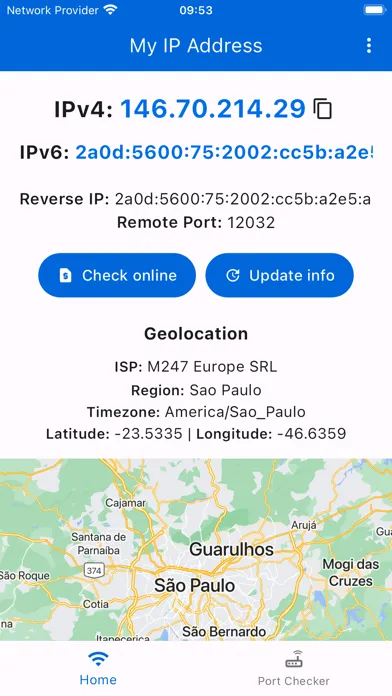 Tangkapan layar My IP - Address