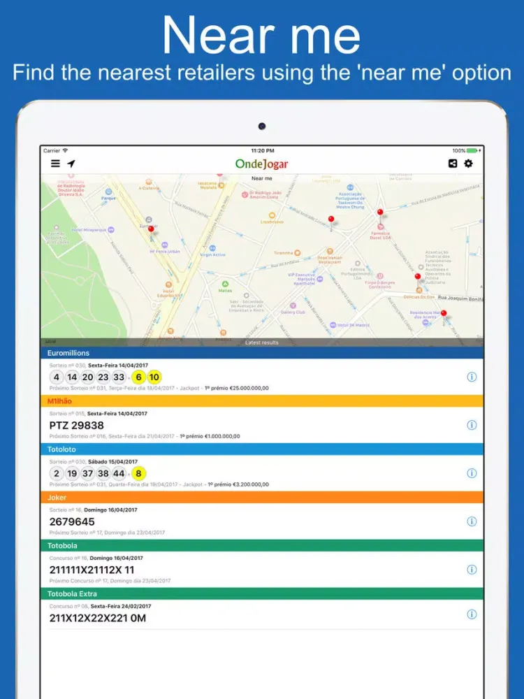 Tangkapan skrin Onde Jogar: Euromillions iPad 