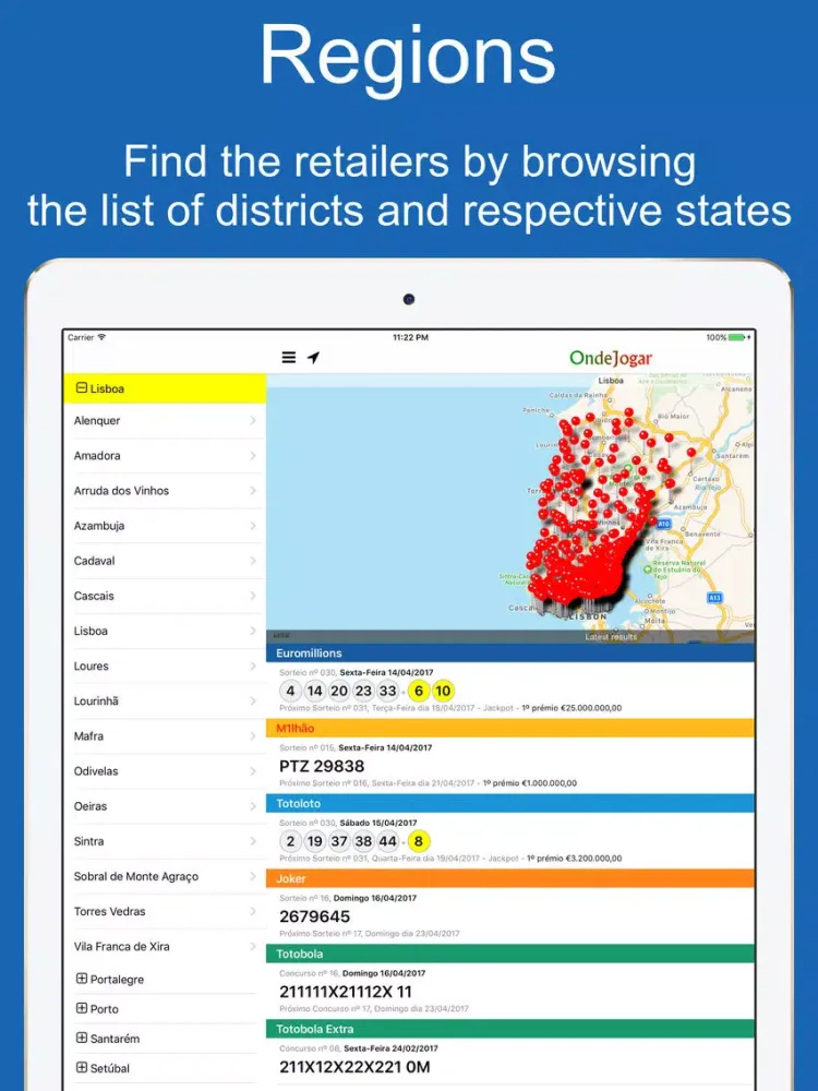 Tangkapan skrin Onde Jogar: Euromillions iPad 