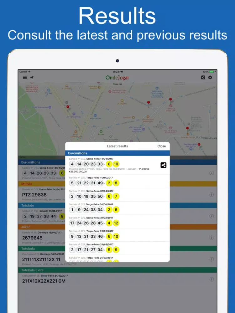 Tangkapan skrin Onde Jogar: Euromillions iPad 