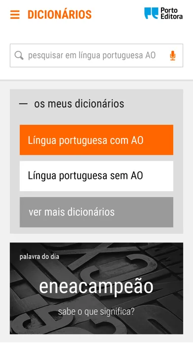 Dicionário Porto Editora 스크린샷