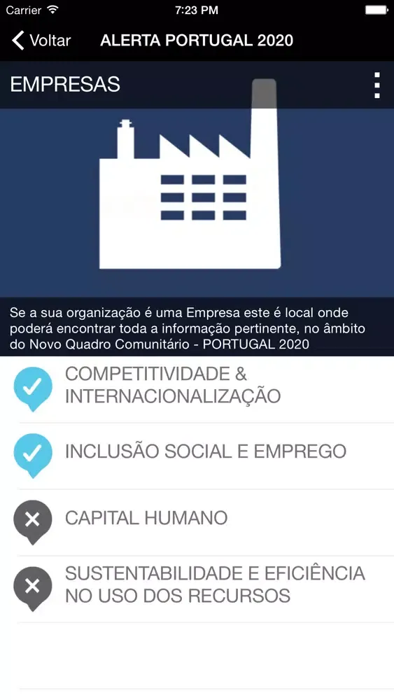 Captures d'écran de Alerta Portugal 2020
