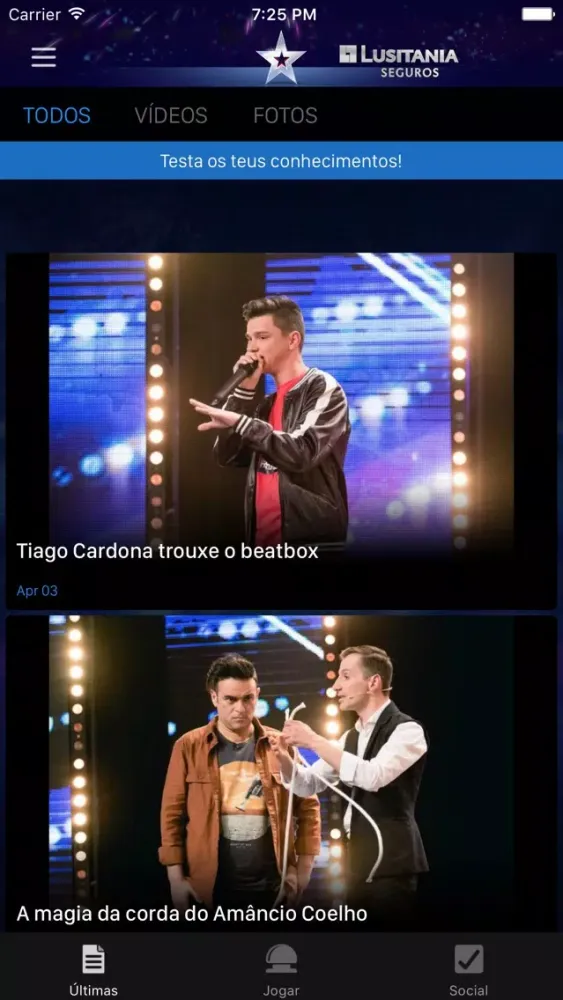 Captures d'écran de Got Talent Portugal