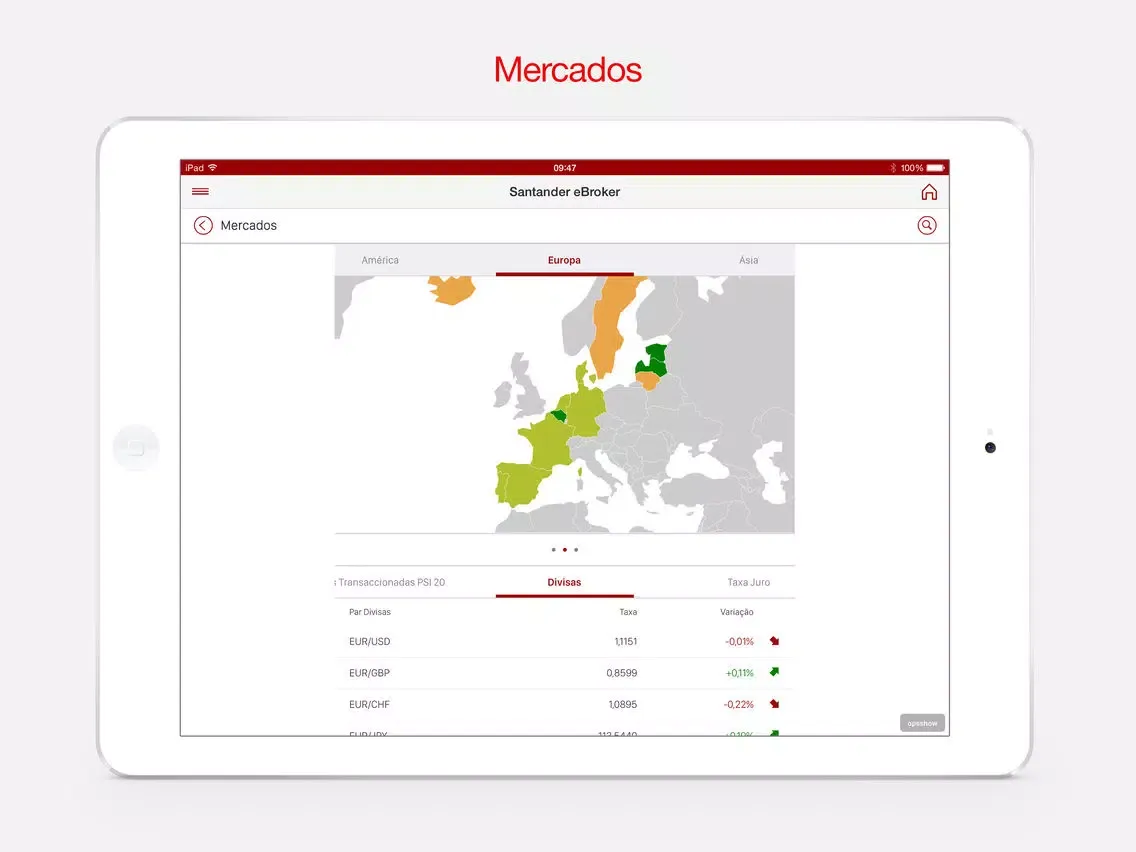 Santander eBroker iPad  Screenshots