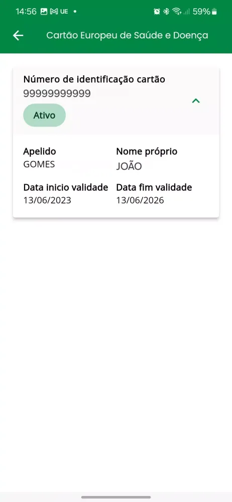 Zrzuty ekranu Segurança Social