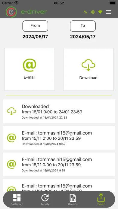 Ảnh chụp màn hình của TRACKiT E-Driver