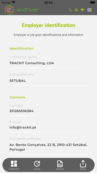 Ảnh chụp màn hình của TRACKiT E-Driver