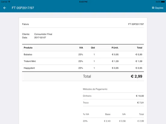 Zrzuty ekranu Vendus - Faturação POS iPad 