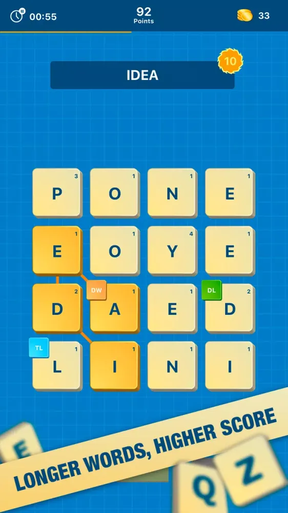 ภาพหน้าจอของ Word Grid
