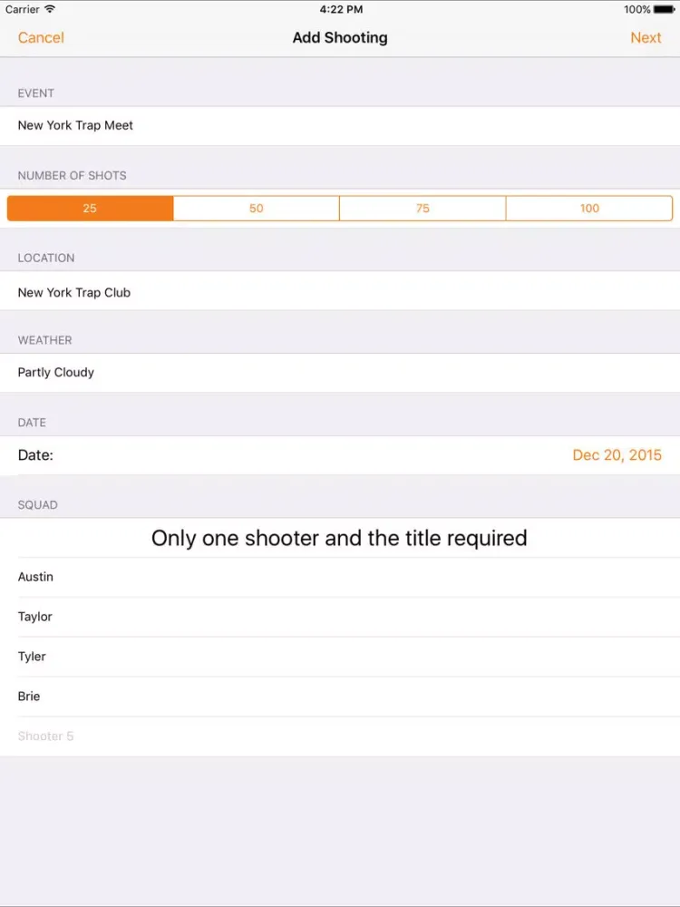 Captures d'écran de Trap Score Sheet iPad 