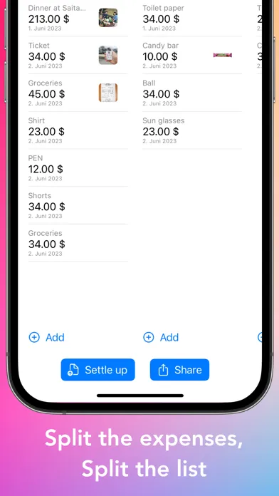 صور SplitList Pro - Split Expenses