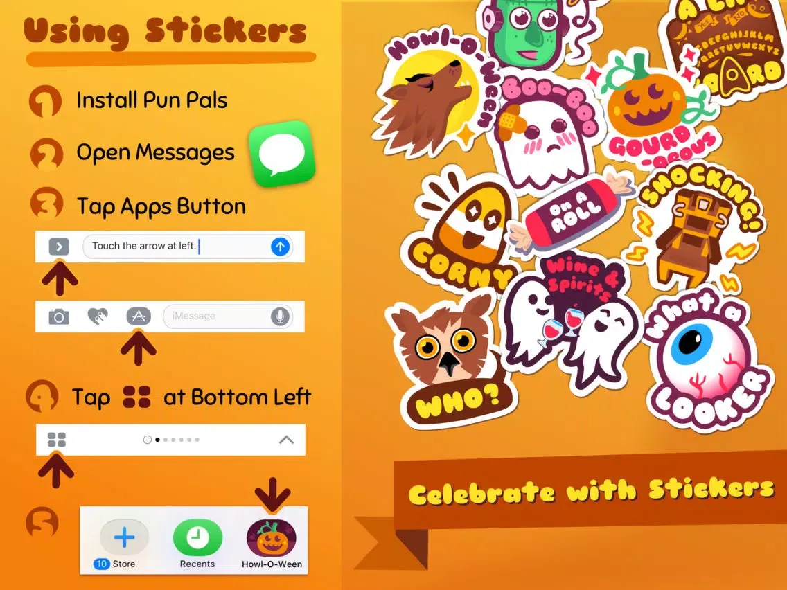 ภาพหน้าจอของ Pun Pals: Howl-O-Ween iPad 