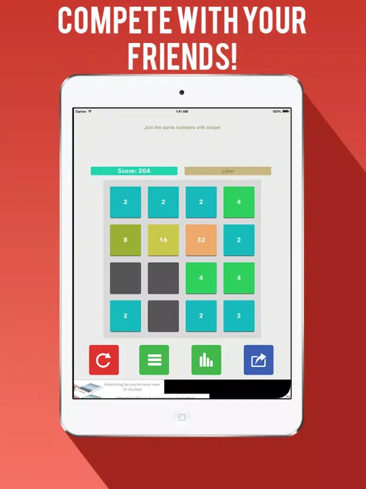 Zrzuty ekranu 1024+ Free Math Puzzle Game (easier than 2048) iPad 
