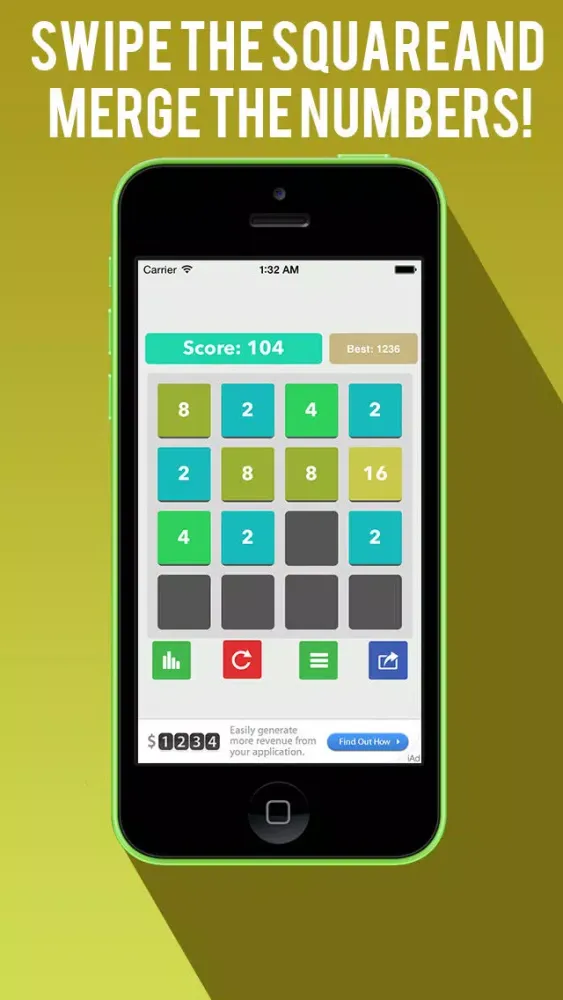 Zrzuty ekranu 1024+ Free Math Puzzle Game (easier than 2048)