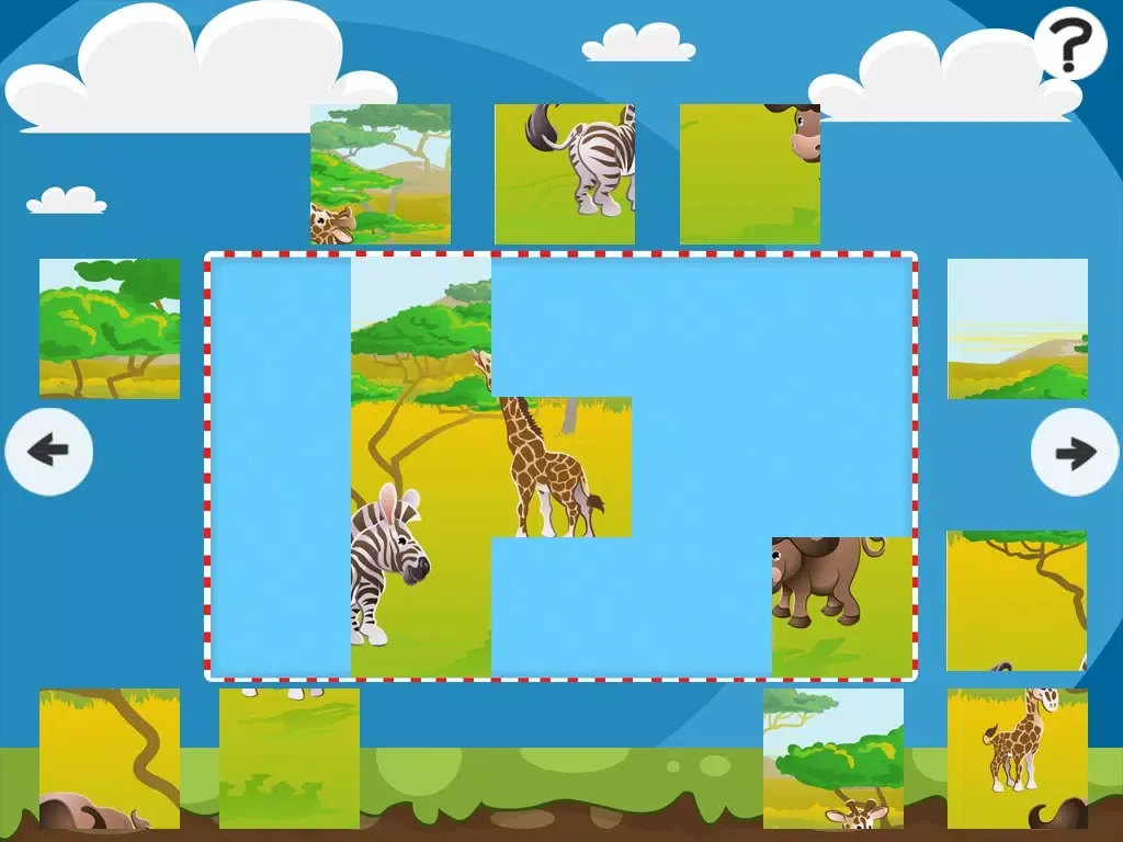 Safari Puzzles - Animals jigsaw puzzle game for children and parents with the world of the savannah iPad  Screenshots