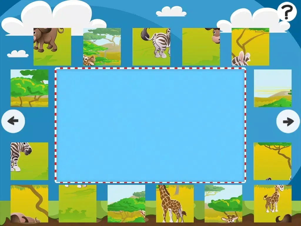 Safari Puzzles - Animals jigsaw puzzle game for children and parents with the world of the savannah iPad  Screenshots