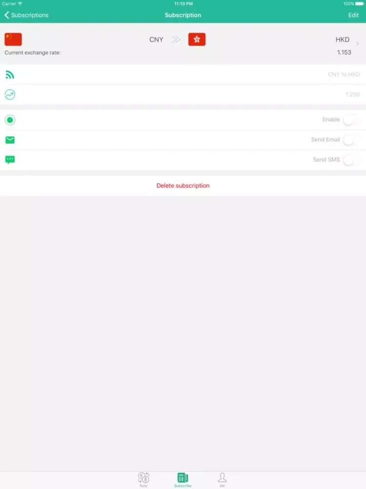 Tangkapan layar Rate Monitor iPad 