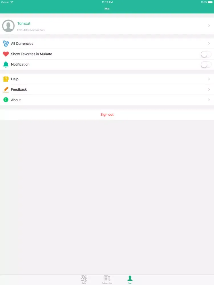 Tangkapan layar Rate Monitor iPad 