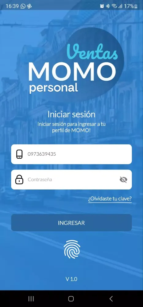 Tangkapan layar Ventas Momo Personal