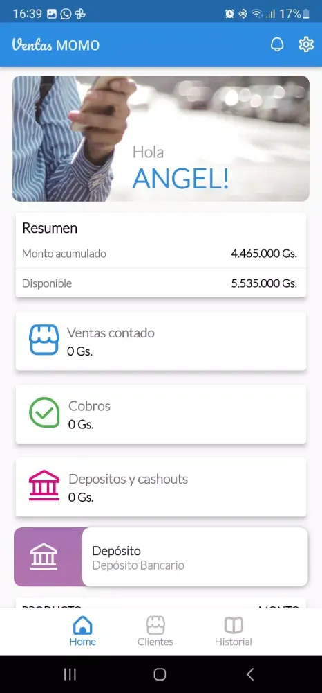 Tangkapan layar Ventas Momo Personal