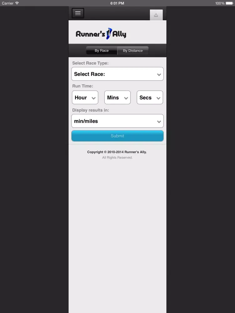 Zrzuty ekranu RUNNING PACE CALCULATOR iPad 