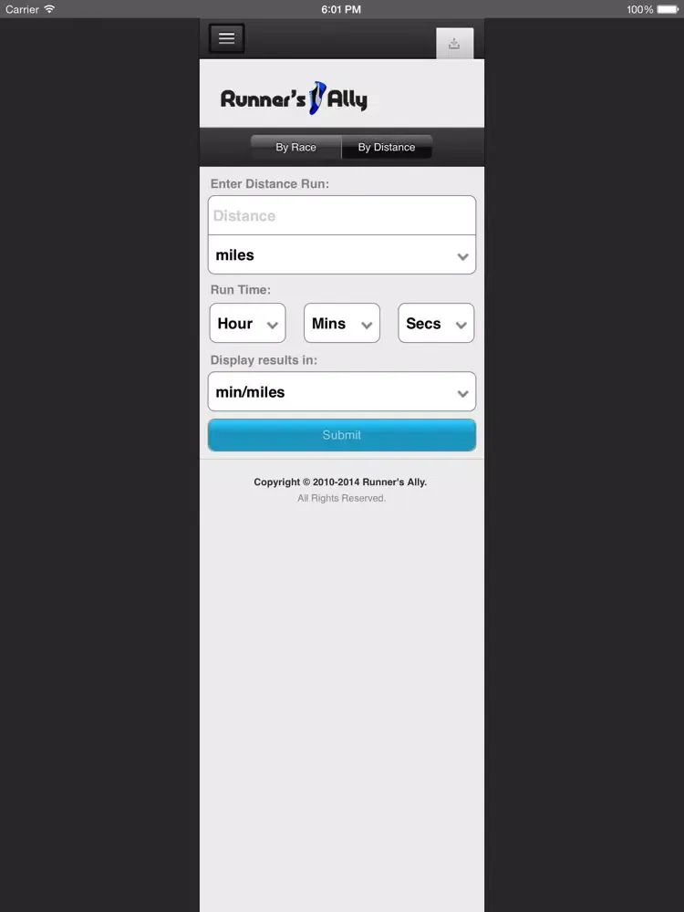 Zrzuty ekranu RUNNING PACE CALCULATOR iPad 